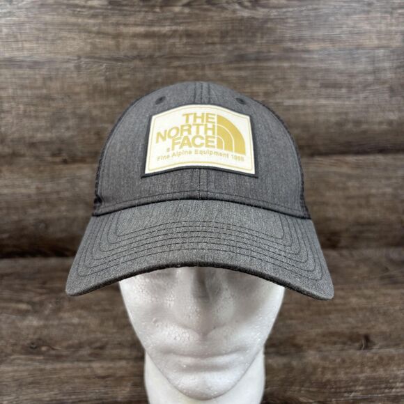 The North Face Hat Cap Snap Back Gray Trucker Mesh Patch Men's Outdoors - Picture 1 of 5